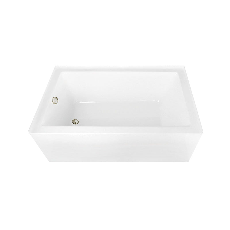 Aqua Eden 60-Inch Acrylic Rectangular 3-Wall Alcove Tub Combo with Waste and Overflow Drain (Left Hand Drain)