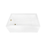 Aqua Eden 60-Inch Acrylic Rectangular 3-Wall Alcove Tub Combo with Waste and Overflow Drain (Left Hand Drain)