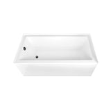 Aqua Eden 66-Inch Acrylic Rectangular 3-Wall Alcove Tub Combo with Waste and Overflow Drain (Left Hand Drain)