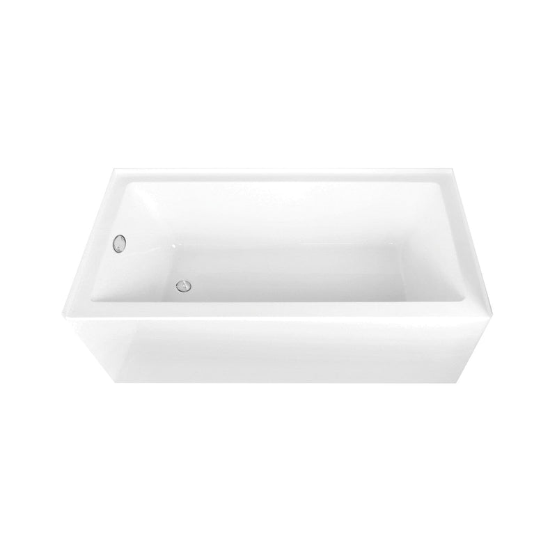 Aqua Eden 66-Inch Acrylic Rectangular 3-Wall Alcove Tub Combo with Waste and Overflow Drain (Left Hand Drain)