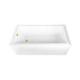 Aqua Eden 66-Inch Acrylic Rectangular 3-Wall Alcove Tub Combo with Waste and Overflow Drain (Left Hand Drain)