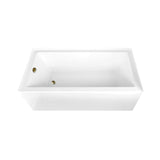 Aqua Eden 66-Inch Acrylic Rectangular 3-Wall Alcove Tub Combo with Waste and Overflow Drain (Left Hand Drain)