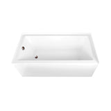 Aqua Eden 66-Inch Acrylic Rectangular 3-Wall Alcove Tub Combo with Waste and Overflow Drain (Left Hand Drain)