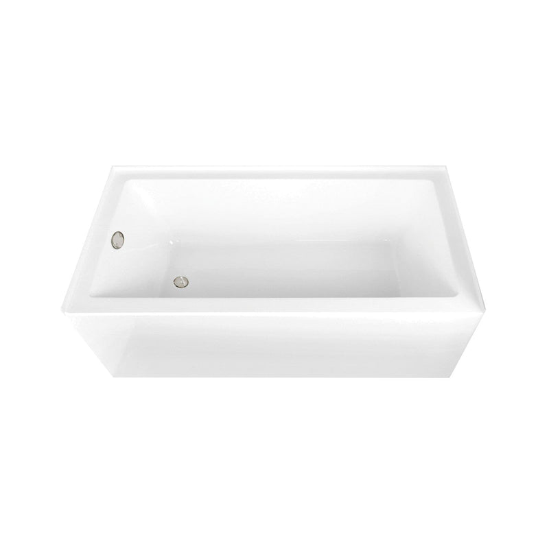 Aqua Eden 66-Inch Acrylic Rectangular 3-Wall Alcove Tub Combo with Waste and Overflow Drain (Left Hand Drain)
