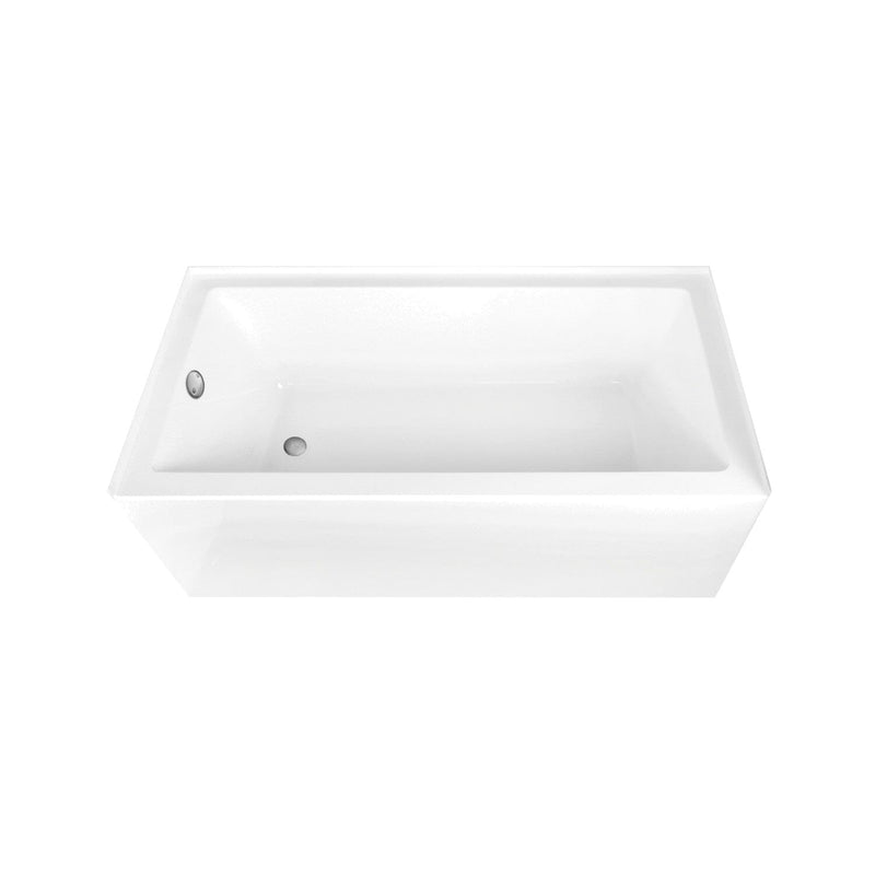 Aqua Eden 66-Inch Acrylic Rectangular 3-Wall Alcove Tub Combo with Waste and Overflow Drain (Left Hand Drain)