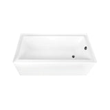 Aqua Eden 66-Inch Acrylic Rectangular 3-Wall Alcove Tub Combo with Waste and Overflow Drain (Right Hand Drain)