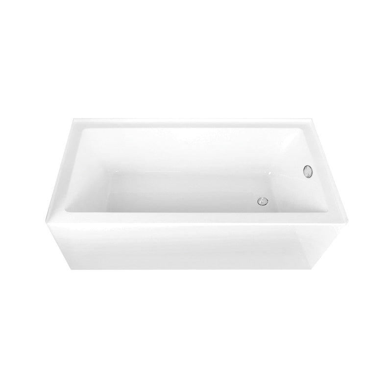 Aqua Eden 66-Inch Acrylic Rectangular 3-Wall Alcove Tub Combo with Waste and Overflow Drain (Right Hand Drain)