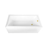 Aqua Eden 66-Inch Acrylic Rectangular 3-Wall Alcove Tub Combo with Waste and Overflow Drain (Right Hand Drain)