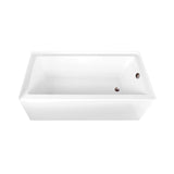 Aqua Eden 66-Inch Acrylic Rectangular 3-Wall Alcove Tub Combo with Waste and Overflow Drain (Right Hand Drain)