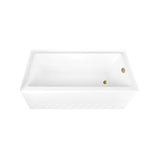 Aqua Eden 66-Inch Acrylic Rectangular 3-Wall Alcove Tub Combo with Waste and Overflow Drain (Right Hand Drain)
