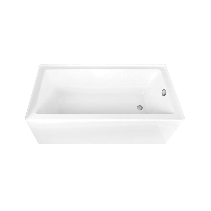 Aqua Eden 66-Inch Acrylic Rectangular 3-Wall Alcove Tub Combo with Waste and Overflow Drain (Right Hand Drain)