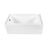 Aqua Eden 66-Inch Acrylic Rectangular 3-Wall Alcove Tub Combo with Waste and Overflow Drain (Left Hand Drain)