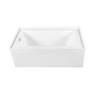 Aqua Eden 66-Inch Acrylic Rectangular 3-Wall Alcove Tub Combo with Waste and Overflow Drain (Left Hand Drain)
