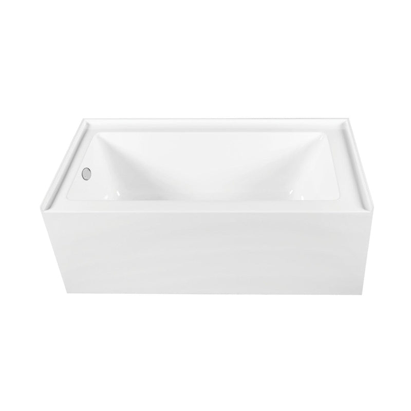 Aqua Eden 60-Inch Acrylic Rectangular 3-Wall Alcove Tub Combo with Waste and Overflow Drain (Left Hand Drain)