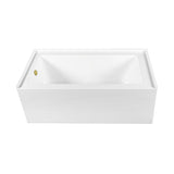 Aqua Eden 66-Inch Acrylic Rectangular 3-Wall Alcove Tub Combo with Waste and Overflow Drain (Left Hand Drain)