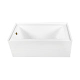 Aqua Eden 66-Inch Acrylic Rectangular 3-Wall Alcove Tub Combo with Waste and Overflow Drain (Left Hand Drain)
