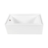 Aqua Eden 66-Inch Acrylic Rectangular 3-Wall Alcove Tub Combo with Waste and Overflow Drain (Left Hand Drain)