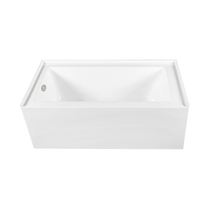 Aqua Eden 60-Inch Acrylic Rectangular 3-Wall Alcove Tub Combo with Waste and Overflow Drain (Left Hand Drain)
