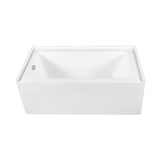 Aqua Eden 66-Inch Acrylic Rectangular 3-Wall Alcove Tub Combo with Waste and Overflow Drain (Left Hand Drain)