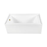 Aqua Eden 66-Inch Acrylic Rectangular 3-Wall Alcove Tub Combo with Waste and Overflow Drain (Left Hand Drain)