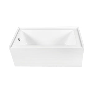 Aqua Eden 66-Inch Acrylic Rectangular 3-Wall Alcove Tub Combo with Waste and Overflow Drain (Left Hand Drain)