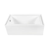 Aqua Eden 66-Inch Acrylic Rectangular 3-Wall Alcove Tub Combo with Waste and Overflow Drain (Left Hand Drain)