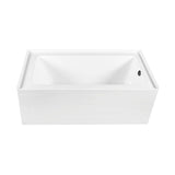 Aqua Eden 66-Inch Acrylic Rectangular 3-Wall Alcove Tub Combo with Waste and Overflow Drain (Right Hand Drain)