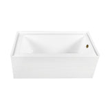Aqua Eden 66-Inch Acrylic Rectangular 3-Wall Alcove Tub Combo with Waste and Overflow Drain (Right Hand Drain)