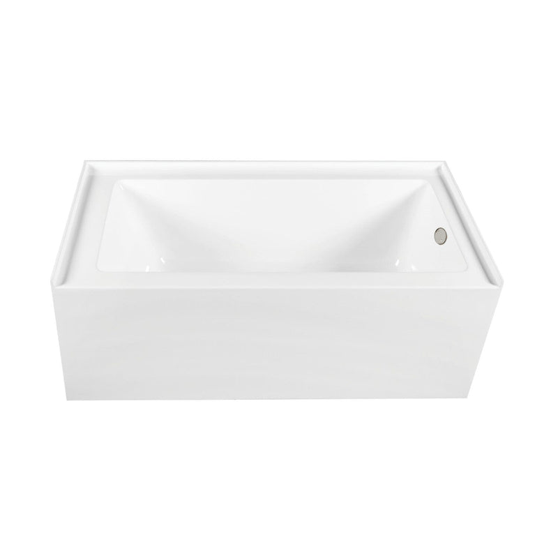Aqua Eden 66-Inch Acrylic Rectangular 3-Wall Alcove Tub Combo with Waste and Overflow Drain (Right Hand Drain)