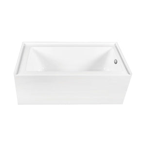 Aqua Eden 66-Inch Acrylic Rectangular 3-Wall Alcove Tub Combo with Waste and Overflow Drain (Right Hand Drain)