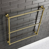 Maximilien 30-Inch x 32-Inch Brass Wall Mount 3-Tier Towel Rack