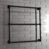 Maximilien 30-Inch x 32-Inch Brass Wall Mount 3-Tier Towel Rack