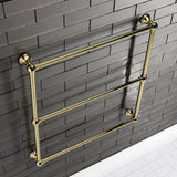 Maximilien 30-Inch x 32-Inch Brass Wall Mount 3-Tier Towel Rack