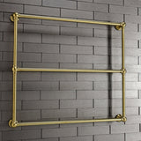 Maximilien 36-Inch x 32-Inch Brass Wall Mount 3-Tier Towel Rack