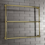 Maximilien 36-Inch x 32-Inch Brass Wall Mount 3-Tier Towel Rack
