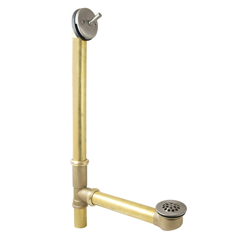 Made To Match 25-Inch Brass Trip Lever Tub Waste and Overflow with Grid Strainer