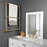 Palatine 24-Inch x 32-Inch Brass Wall Mount 3-Tier Towel Rack