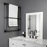 Palatine 24-Inch x 32-Inch Brass Wall Mount 3-Tier Towel Rack