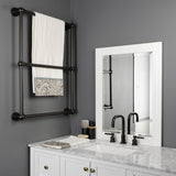 Palatine 24-Inch x 32-Inch Brass Wall Mount 3-Tier Towel Rack