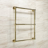 Palatine 24-Inch x 32-Inch Brass Wall Mount 3-Tier Towel Rack