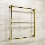 Gallant 30-Inch x 32-Inch Brass Wall Mount 3-Tier Towel Rack