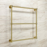 Gallant 30-Inch x 32-Inch Brass Wall Mount 3-Tier Towel Rack