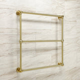 Palatine 30-Inch x 32-Inch Brass Wall Mount 3-Tier Towel Rack