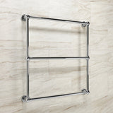 Palatine 30-Inch x 32-Inch Brass Wall Mount 3-Tier Towel Rack