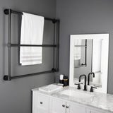 Gallant 36-Inch x 32-Inch Brass Wall Mount 3-Tier Towel Rack