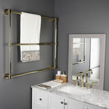 Gallant 36-Inch x 32-Inch Brass Wall Mount 3-Tier Towel Rack