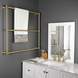 Gallant 36-Inch x 32-Inch Brass Wall Mount 3-Tier Towel Rack