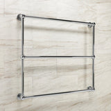 Palatine 36-Inch x 32-Inch Brass Wall Mount 3-Tier Towel Rack