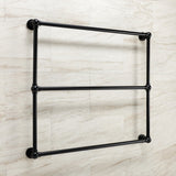 Palatine 36-Inch x 32-Inch Brass Wall Mount 3-Tier Towel Rack