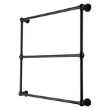 Palatine 36-Inch x 32-Inch Brass Wall Mount 3-Tier Towel Rack